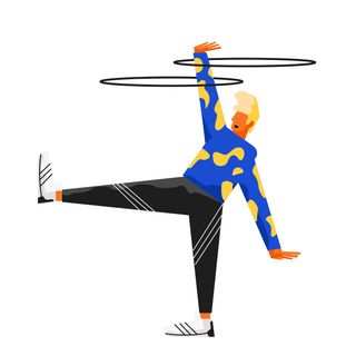 acrobat man hoops exercise ability