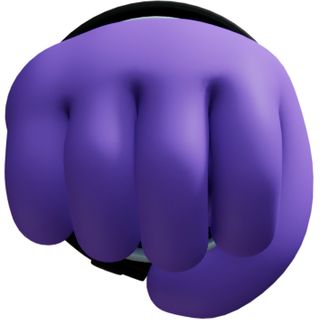purple hand jacket sign fist