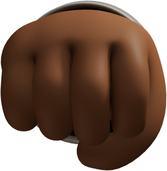 brown hand jumper sign fist