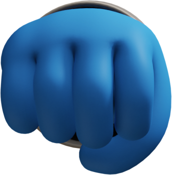 blue hands signs fist jumper