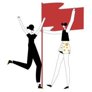 goal success flag friendship women