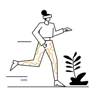 black line gardening plants jogging