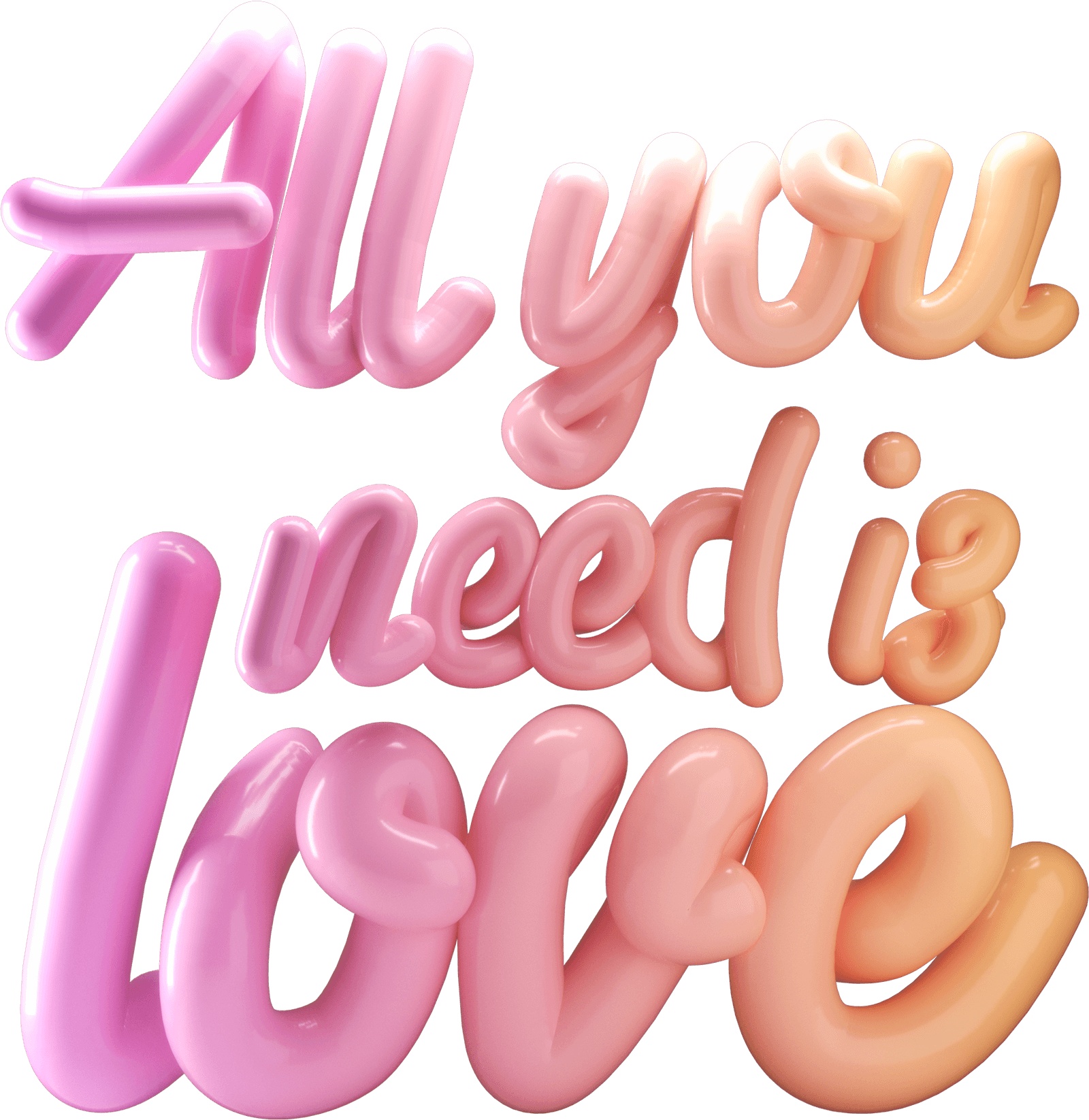 all you need is love 3d lettering