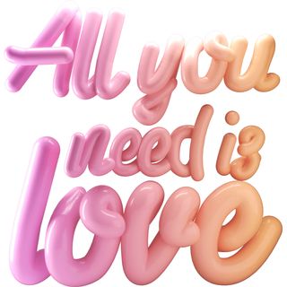 all you need is love 3d lettering