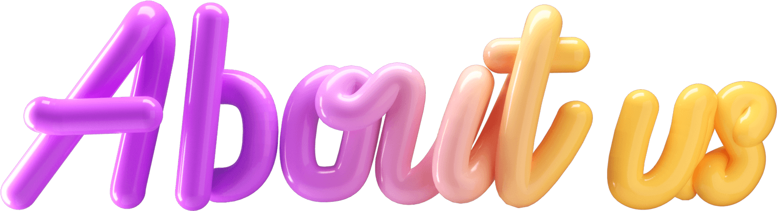 about us 3d lettering
