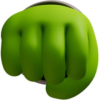 green hand jumper fist sign