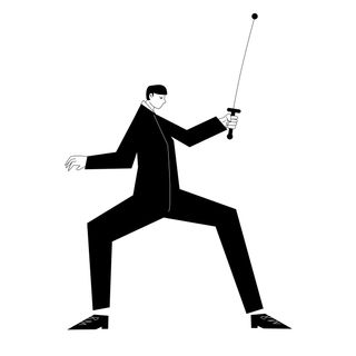 sword man sport fencing position