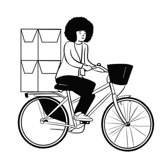 packet box package delivery bicycle