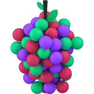 3d grapes fruit color