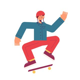 skater helmet acrobatics jump man