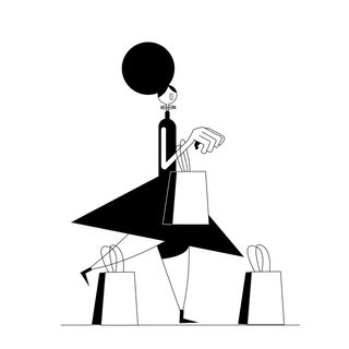 woman robot shopping fashion products