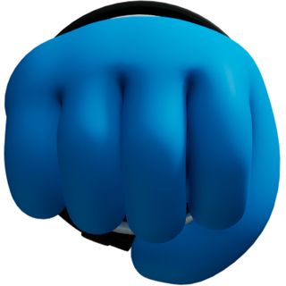 hands blue signs jacket fist