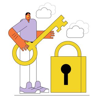 key padlock man open safe