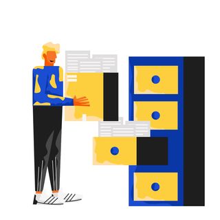 archive documents furniture boxes