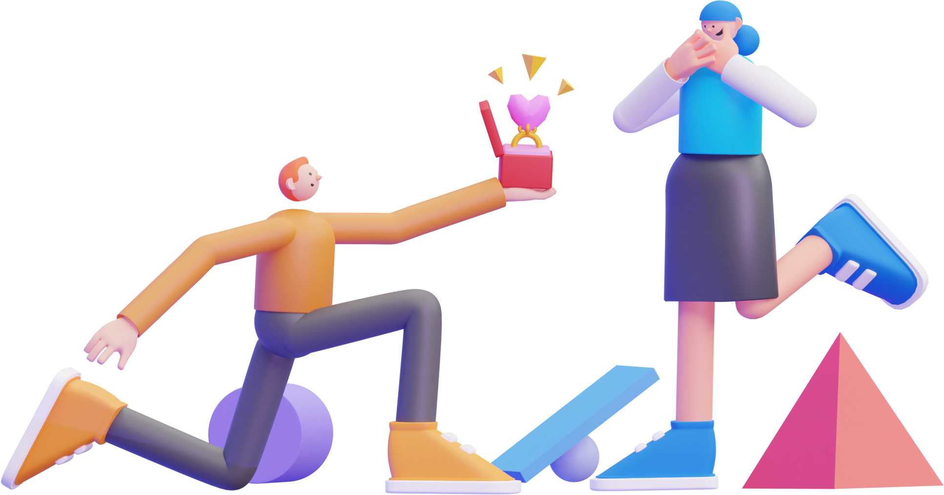 3d illustration dear have it away make love