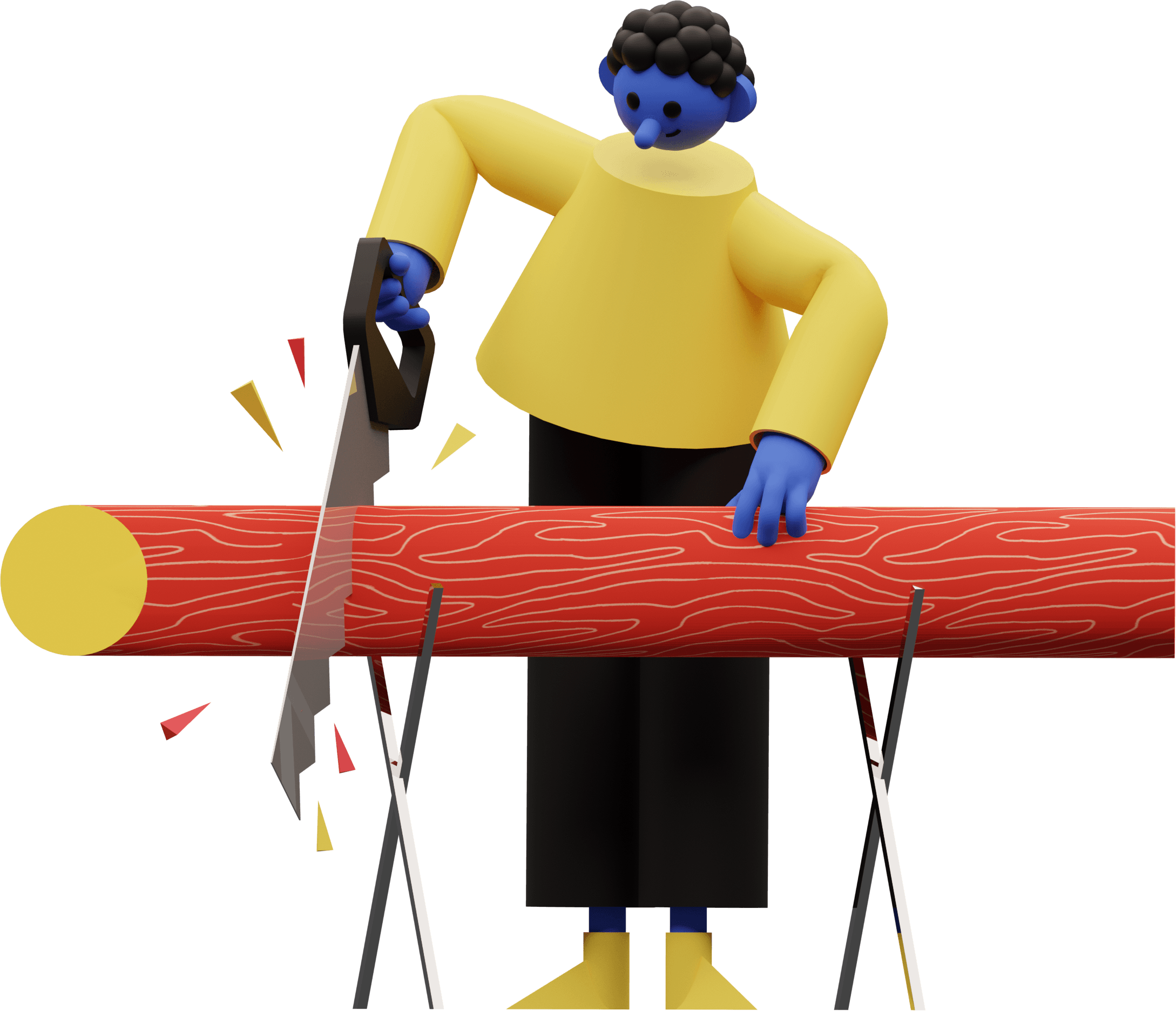 3d illustration cut up slew shear