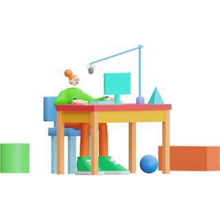 3d illustration calls scream secretarial