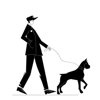 pet man walk dog strength