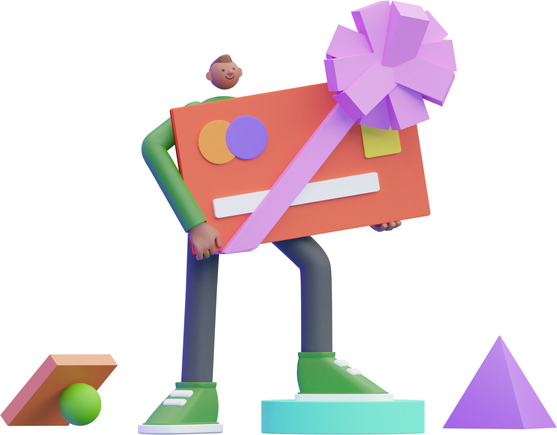 3d illustration attendant instant shop class