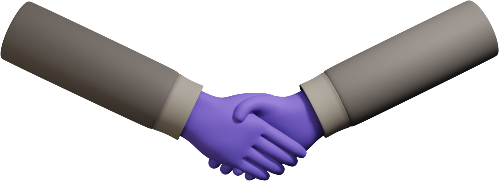 purple hand jumper sign handshake