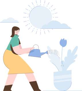 pastel colors gardening piddle char