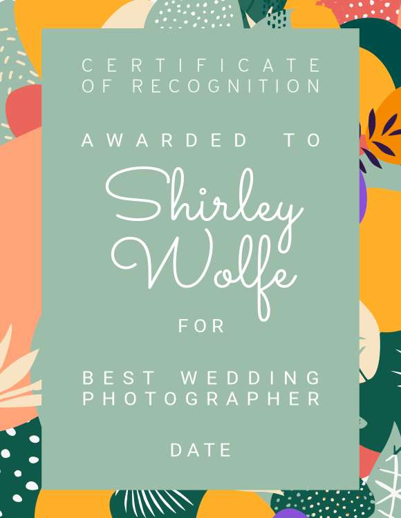 certificate of recognition irregular colored shapes