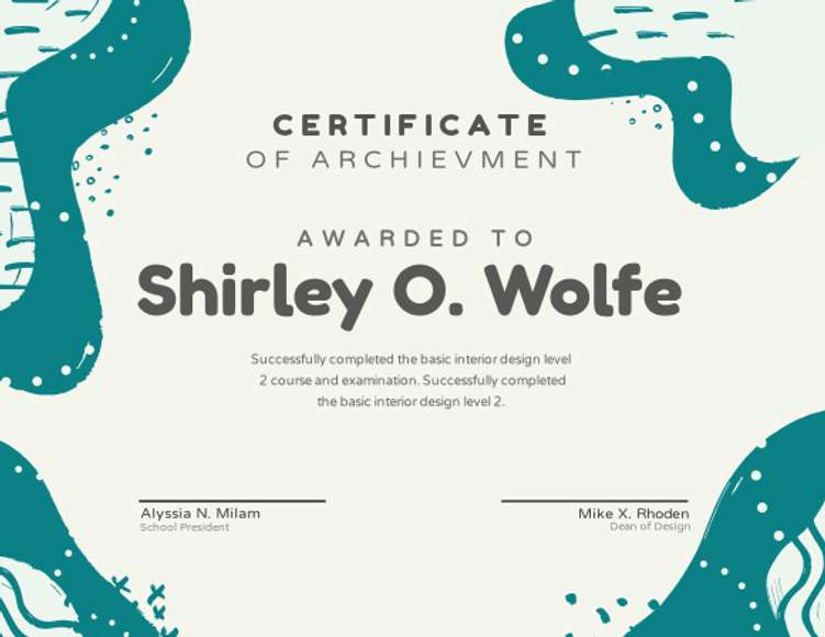 course certificate irregular green forms