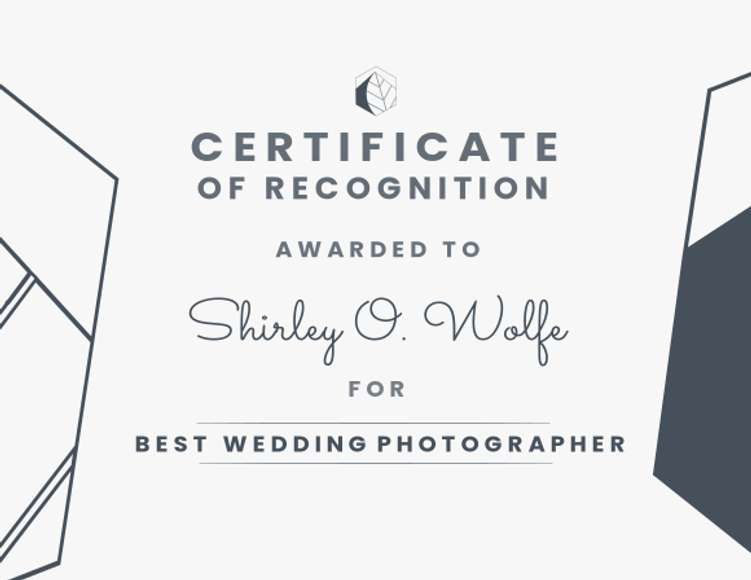 certificate of recognition geometrical forms monotone