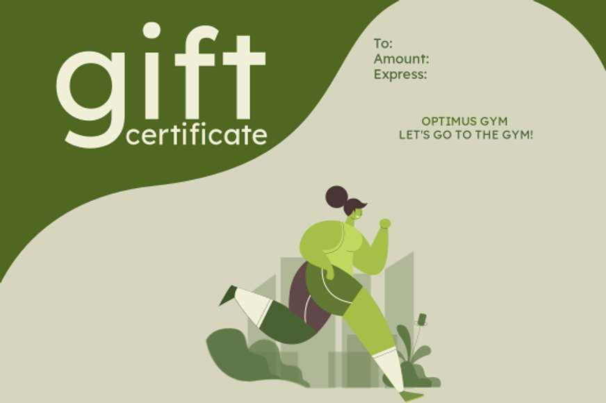 Gift certificate gym